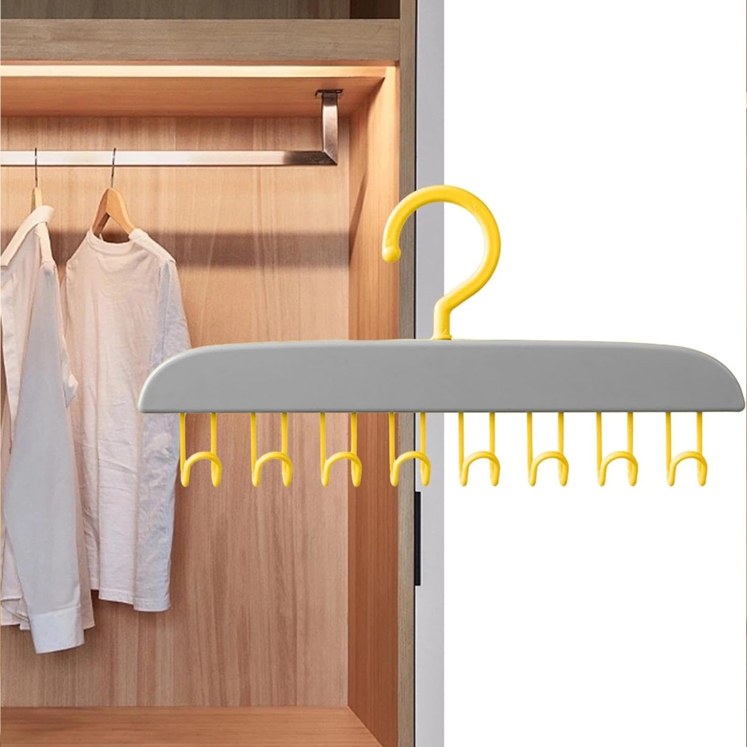 Plastic Organizer Hanger 360 Degree Rotatable Clothes Multifunctional with 8 Hooks Heavy Duty Clothing Tank Top Belt Towel Drying Rack Holder (1 pc) Plastic Organizer Hanger 360 Degree Rotatable Clothes Multifunctional with 8 Hooks Heavy Duty Clothing Tank Top Belt Towel Drying Rack Holder (1 pc)